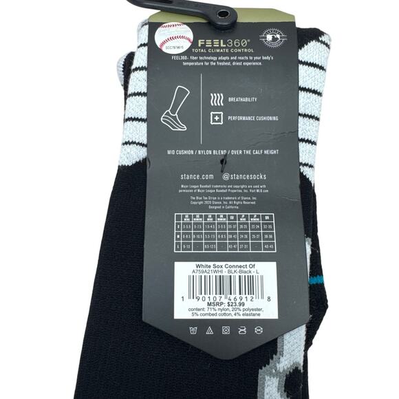 Stance MLB Chicago White Sox Connect On Field Over The Calf Height Socks L 9-13 - Picture 6 of 7